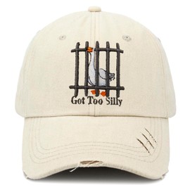 Got Too Silly Funny Silly Goose Humor 3D Embroidered Golf hat for Animal Lovers Adjustable Unisex Washed Classic Low Profile Dad Trucker Hat Valentine's Day Birthday Gift Idear