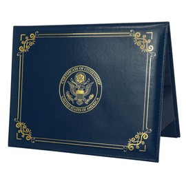 GraduationMall US Citizenship Certificate Holder PU Naturalization Certificate Cover with logol 'Certificate of Citizenship' US Citizenship Gifts