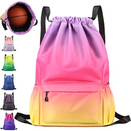 AUNGCSHE Gym Bag Sports Bag Women Boys 25 L Waterproof Sports Backpack Bag with Drawstring Bag for Gym Swimming Travel, yellow