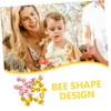 COHEALI 24Pcs Wool Felt Bee Ornaments Adorable Yellow Decorations for