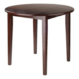 Winsome Clayton Round Double Drop Leaf Dining Table, for Dining Room, 29", Walnut