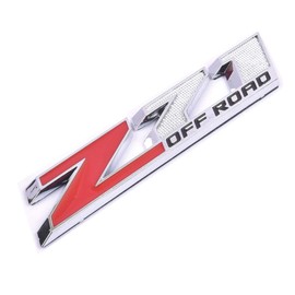 Aimoll 1x Z71 Off Emblems with Strong Tape Decal Emblems Badge for GMC Chevy Silverado Sierra Suburban (Chrome Red)