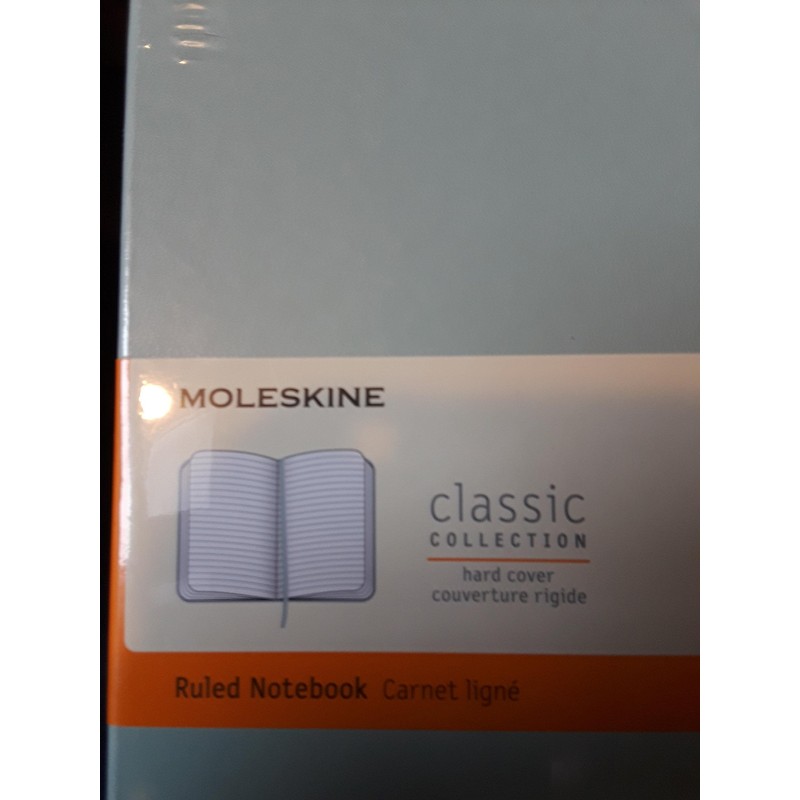 Moleskin classic, hard cover, large filled notebook