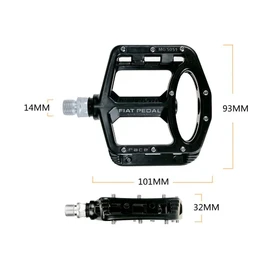 UPANBIKE Bicycle Pedals 9/16'' Spindle Bearings High Strength Non-Slip Large Flat Magnesium Alloy Platform Mountain Bike Road Bicycle Pedals (TITANIUM COLOR)