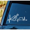 Bluegrass Decals K1068 Acoustic Guitar Heartbeat Lifeline Monitor Decal Sticker