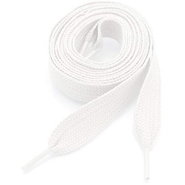 Thick Flat 3/4" Wide Shoelaces Solid Color for All Shoe Types (White)