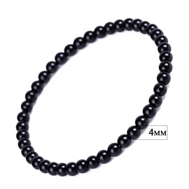 4mm Obsidian Crystal Bracelet for Women Kids Teens Feng Shui Black Wealth Bracelet Reiki Bracelet Jewelry Crystal Stone, Stone