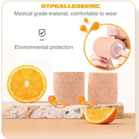 QUMY Self-Adhesive Bandage Wrap 6 Pack, 2 Inch x 5 Yards Cohesive Breathable Non-Woven Vet Tape for Pets, Dog Bandage Shoes, Wound First Aid Gauze for Dog, Horse, Cat, Elastic Wrap for Ankle, Sports