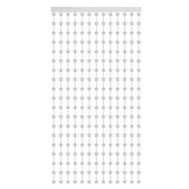 sourcing map Silver Stars Backdrop, Silver Curtains 3.3x6.6ft Glitter Star Twinkle Decor Foil Fringe Garland Banner Decorations for New Year Birthday Party Wedding Celebration
