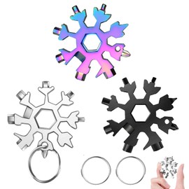 3 Pack 18 in 1 Snowflake Multitool Stainless Steel Snowflake Multitool Snowflake Tool for Outdoor Travel, Camping and Adventure
