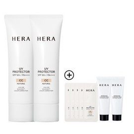 HERA [SAVE $40 SUN-CARE BUNDLE SET] HERA Uv Protector CC 50ml*2+HERA Uv Protector CC 1ml*5+Cleansing Foam 50g*2