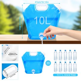 flintronic 10 L Foldable Water Canister (Blue)