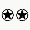 Autodomy 4 x 4 off-road army star military destroyed military star US army sticker various sizes 10 cm 15 cm 20 cm 25 cm pack of 2 for car, 10 cm, Black