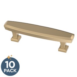 FRANKLIN BRASS Beveled (10-Pack) Cabinet Handles 3" Hole Center | Champagne Bronze Kitchen Pulls, Hardware for Dressers, Drawers, Furniture P38482C-CZ-B