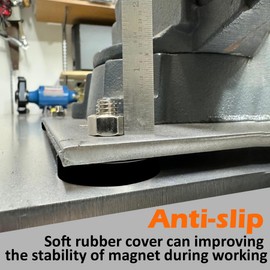 MUTUACTOR 150lb Heavy Duty Neodymium Pot Magnet,Anti-Scratch 3/8-16” Male Thread Mounting Magnets with Rubber Cover,2PCS Rare Earth Magnets with Bolt for Machine Tool,LED Lights and DIY Brackets