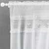 Tyrone Textiles Lucy Embroidered Heart White Kitchen Window Set Curtain
