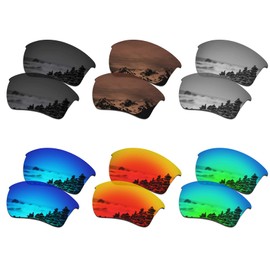 SmartVLT Set of 6 Men's Replacement Lenses for Oakley Half Jacket 2.0 XL OO9154 Sunglass Combo Pack S01