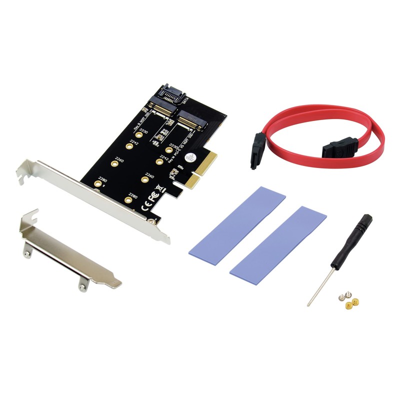 Conceptronic EMRICK04B PCI Express Card 2-in-1 M.2 SSD PCIe Adapter