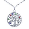 Feilok Stainless Steel Women's Necklace Chain Tree of Life Crystal