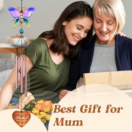 Birthday Gifts for Mum, Mum Gifts Butterfly Wind Chimes, Gifts for Mum on Her Birthday, Presents for Mum, Mum Birthday Gifts from Daughter Son, Idea Gifts for Mum, Butterfly Garden Ornaments Outdoor