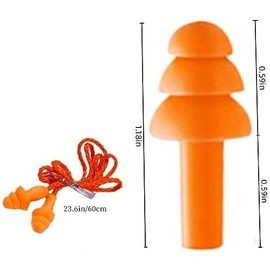 Tapones para Oídos de Silicona, 20 Pares de Tapones para Los Oídos con Cuerda, Tapones para Dormir, Tapones de Oídos Reutilizables, Reducir Ruidos, Ta