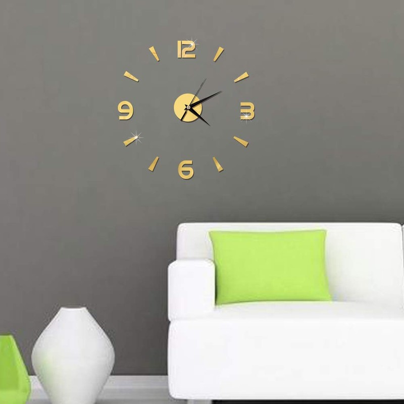 Wall Watch Decor, Wall Clock Sticker 3D Big Watch Decor