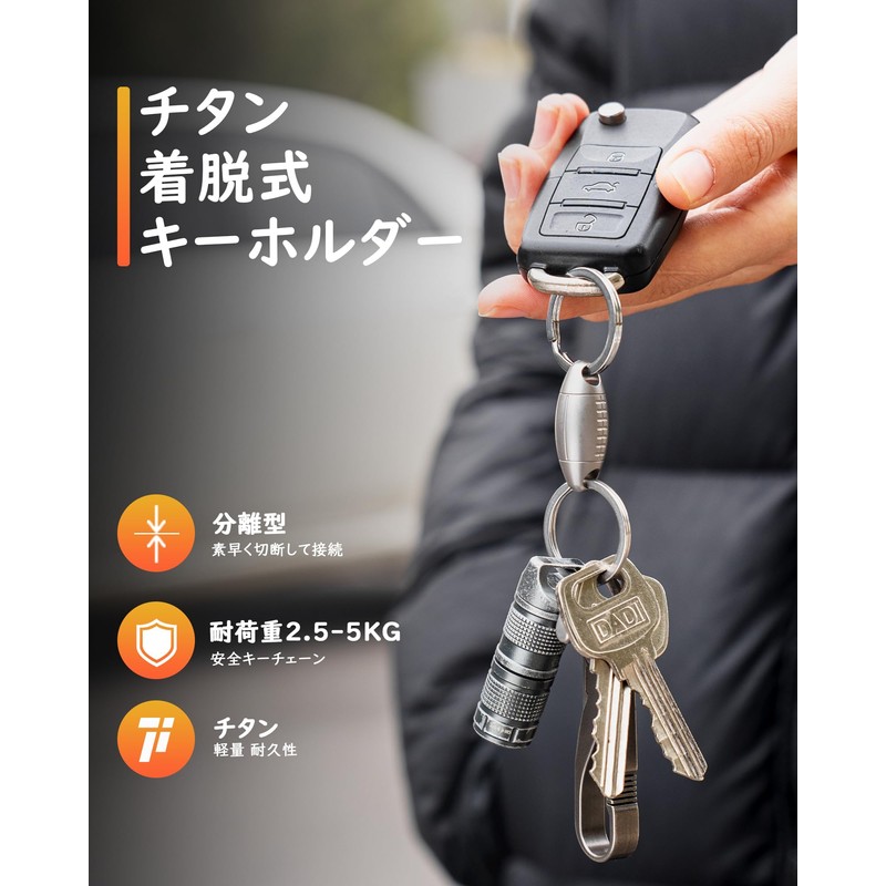 TISUR Key Holder, Breakaway Type, Quick Release, Carabiner, Detachable Key