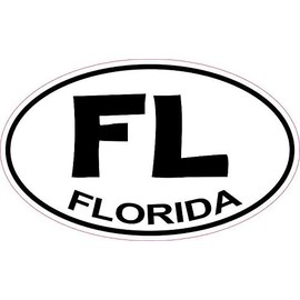 StickerTalk Oval Florida Vinyl Sticker, 5 inches by 3 inches