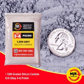 3lb of MJR Tumblers Premium 1200 Silicon Carbide Rock Polishing Grit for Step/Stage 3 or 4, MJR Tumblers is a Disabled and Veteran Owned Company Proudly Located in USA