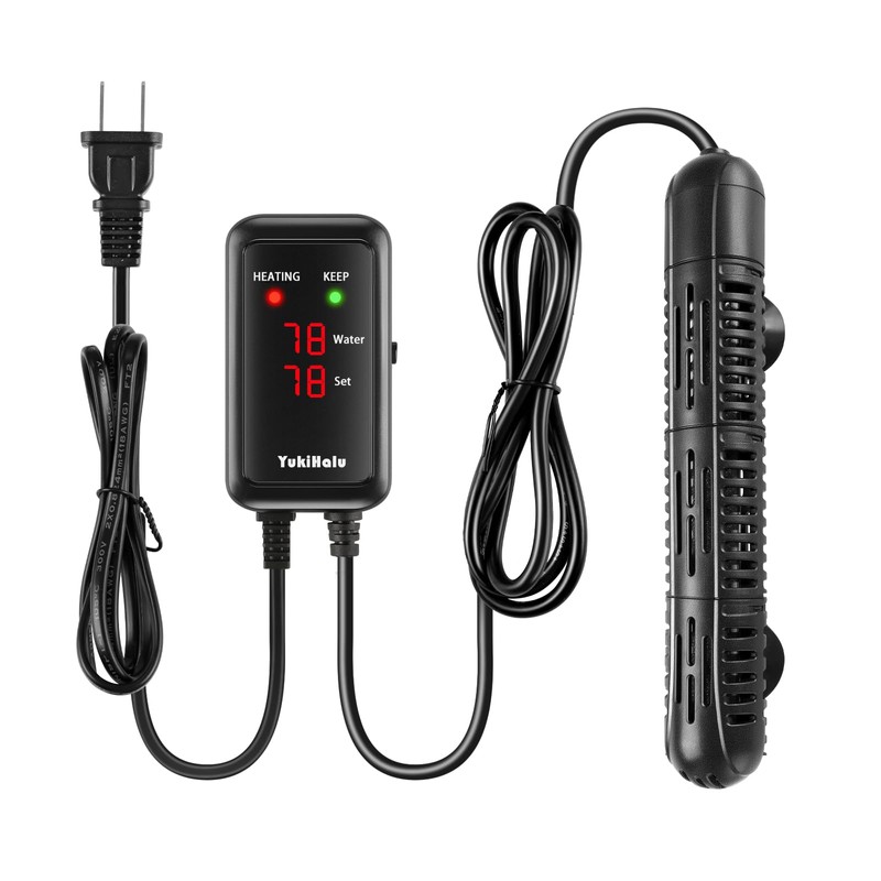 YukiHalu Aquarium Heater 50/100/200/300/500W with Protective Case, Fish Tank Heater,