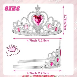 3PCS Princess Crystal Crowns Tiara for Girls, Crystal Tiara for Girls, Role-Play Collection Crown Jewels Tiaras