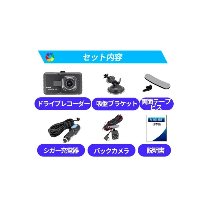 Dash Camera, Front and Rear W Camera, IPS LCD, Full
