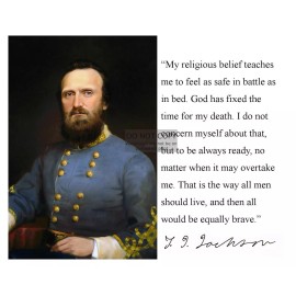 STONEWALL JACKSON CIVIL WAR GENERAL RELIGOUS BELIEF QUOTE 8X10 FRAMED PHOTOGRAPH