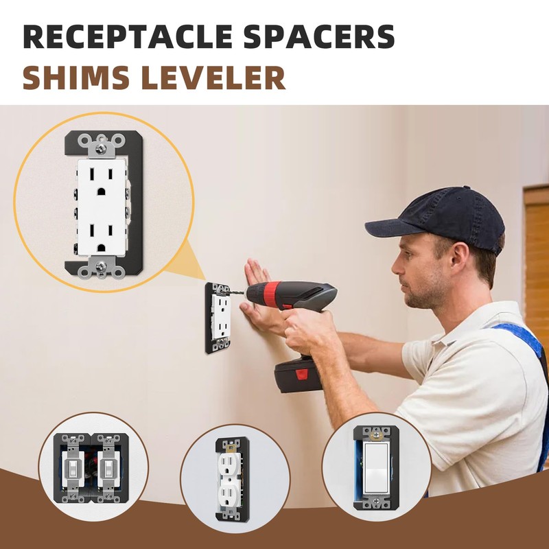 WooFog 10 Pcs Wall Plate Spacers for Outlets, Outlet Spacers