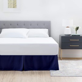 Premium Quality 800-TC Box Pleated 60x80 Queen Size Bed Skirt 14" Inch Drop Length with Split Corners 100% Egyptian Cotton Easy Fit Wrinkle Free & Fade Resistance