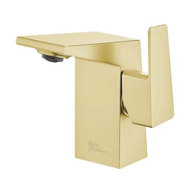 Carré Single Hole, Single-Handle, Bathroom Faucet in Brushed Gold