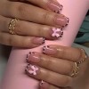 Tips Uñas Postizas Gel Para Uñas Leopardo Mariposa Rosa 24pc