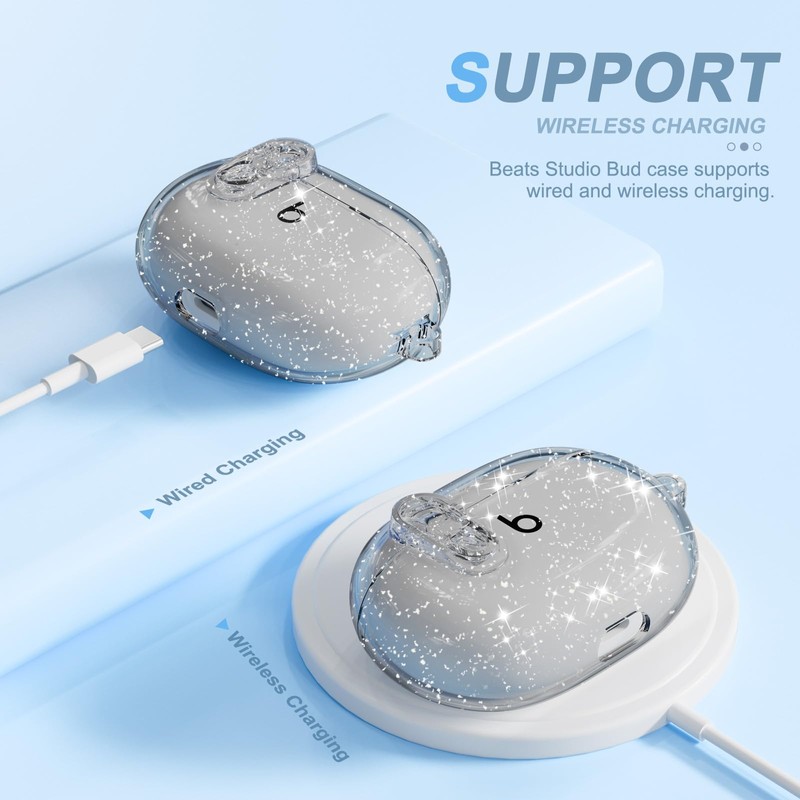for Beats Studio Buds/Studio Buds Plus Case Cover Clear 2021/2023