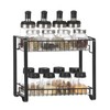 SONGMICS 2 Tier Kitchen Rack Metal Spice Rack with Plastic