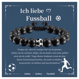 CheersLife Football Gifts Boys Football Bracelet Teenager Bracelet for My Son Football Gifts for Men Natural Stone 3D Football Bracelet Football Bracelet Boys Football Gifts for Boys, Bead