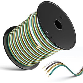 LIMICAR 100FT 14 Gauge Trailer Wiring Harness Kit - 4-Way Bonded, Color-Coded Boat Trailer Wiring for Lights