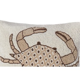 C&F Home 16" x 16" Handcrafted Beaded Crab Decorative Accent Throw Pillow All Seasons Summer Beach House Coastal Nautical Ocean Home Living Room Sofa Couch Chair Bed Bedroom Decor Decoration 16" x 16"