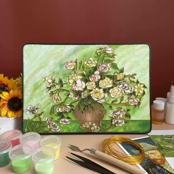 Cloisonne Filigree Enamel Paint by Numbers Kit, All in One