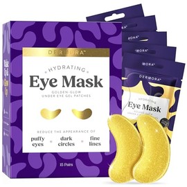 24K Gold Eye Masks - 15 Pairs | Under Eye Bags & Dark Circles Treatment | Feel Fresh & Revitalized.