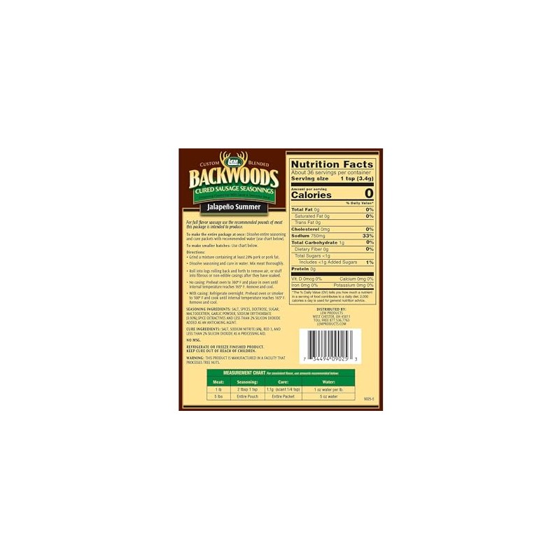 LEM Backwoods Jalapeno Summer Sausage Seasoning for 5 lbs