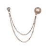 Retro Gold Plated Chain Crystal Round Brooches Collar Pins Rhinestone