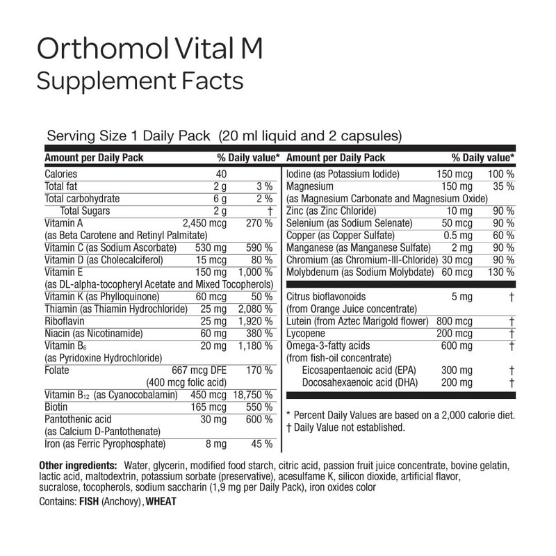 Orthomol Vital M – Daily Multivitamin for Men, Vitamins A,