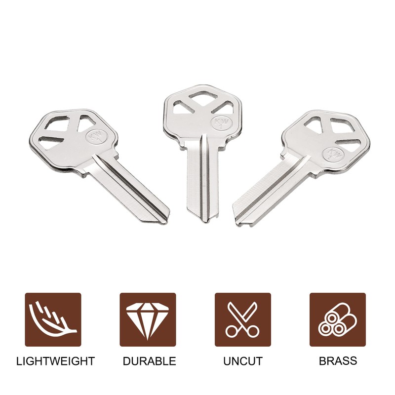 sourcing map 32pcs Key Blanks KW1 Brass Key Blanks Uncut