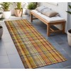 Homeroots 8' Runner Orange Plaid Washable Non Skid Indoor Outdoor