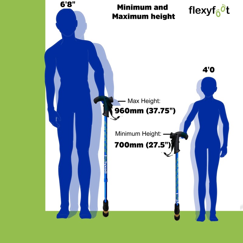 Flexyfoot Shock Absorbing Derby Handle Walking Stick – Improved Comfort,